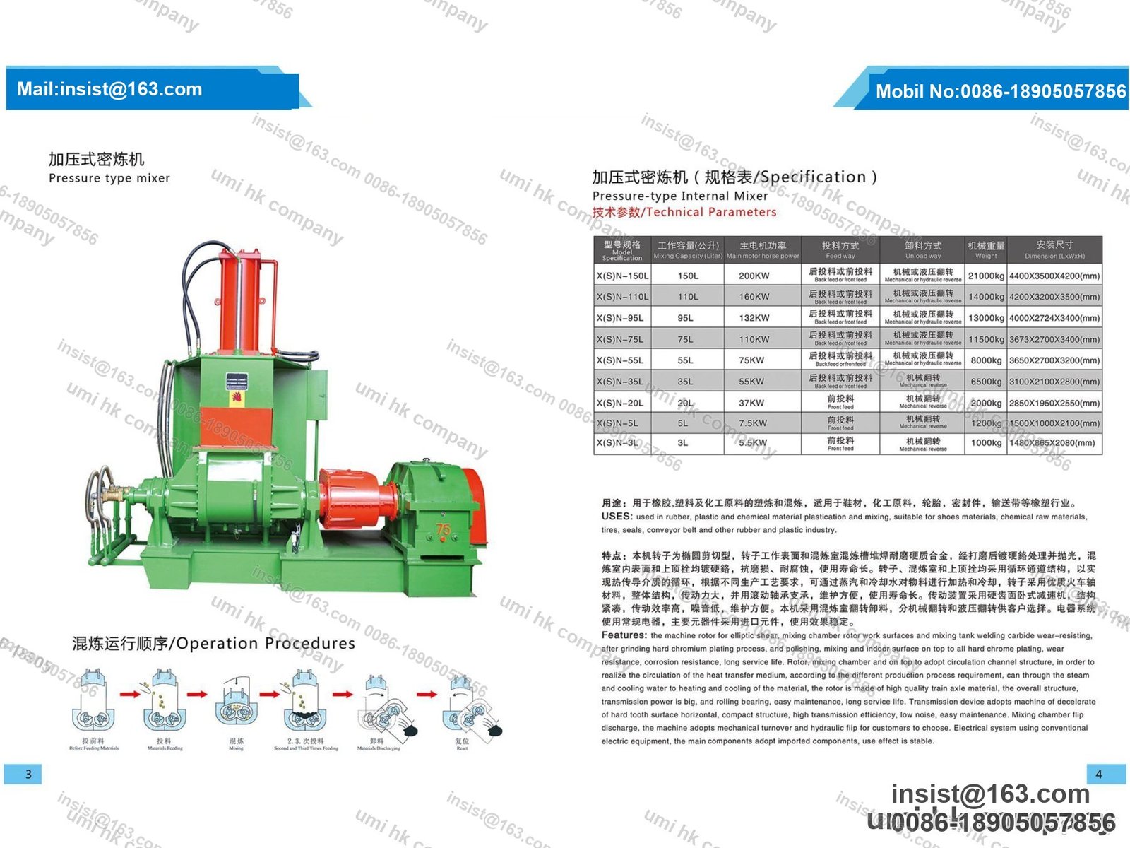 Pressure-Type Internal Mixer