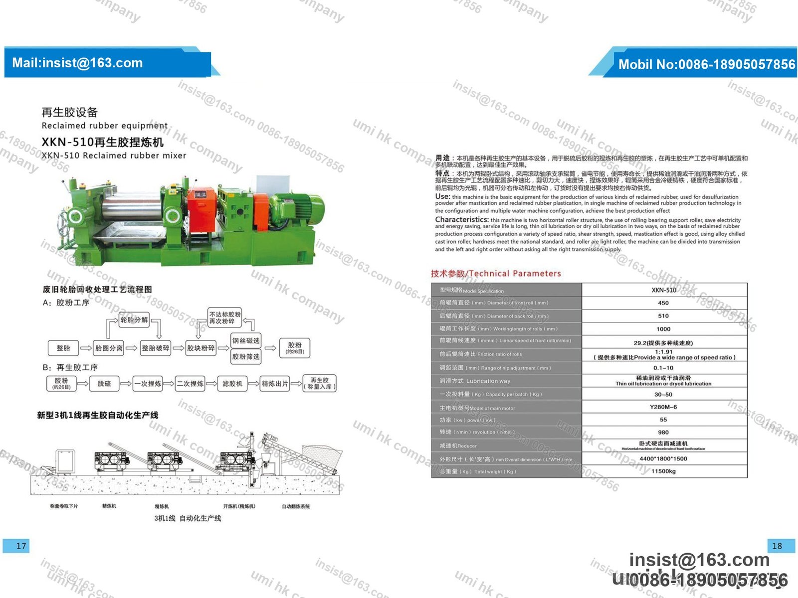XKN-510 Reclaimed Rubber Mixer